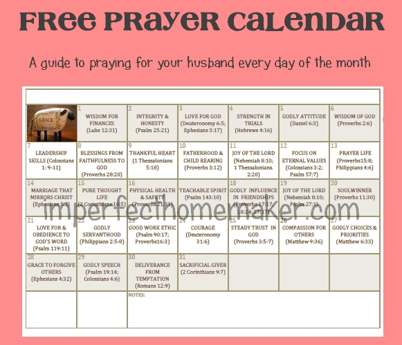 Free Prayer Calendar