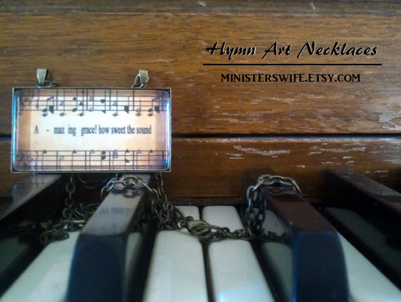 Amazing Grace Hymn Art Necklace