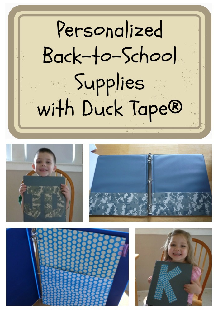 Personalized Back to School Supplies with Duck Tape